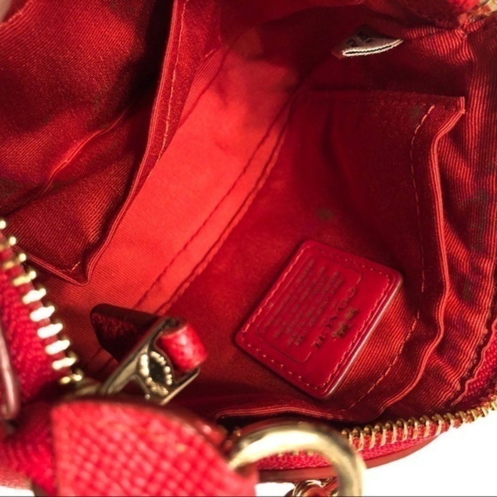 COACH red grosgrain leather mini bag studded - Picture 10 of 15